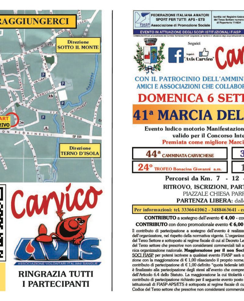 Marcia del Donatore di Carvico (41ª edizione)